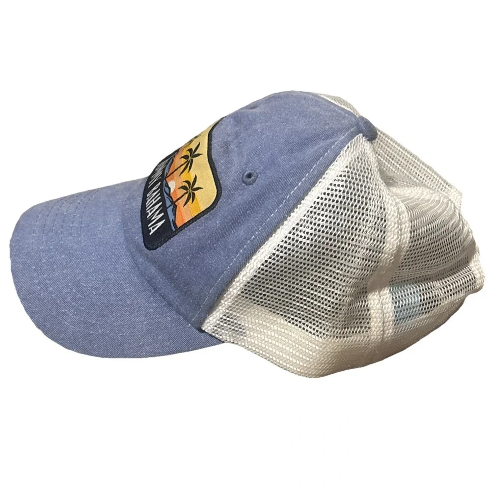 Tommy Bahama Trucker Hat Cap Mens One Size Blue Denim Mesh‎ Back Adjustable